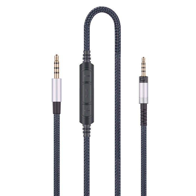ABLET Audio Replacement Cable with in-Line Mic Remote Volume control Compatible with Sennheiser HD4.40, HD 4.40 BT, HD4.50, HD 4.50 BTNC, HD4.30i, HD4.30G Headphone and Compatible with Samsung Galaxy Huawei - Image 1